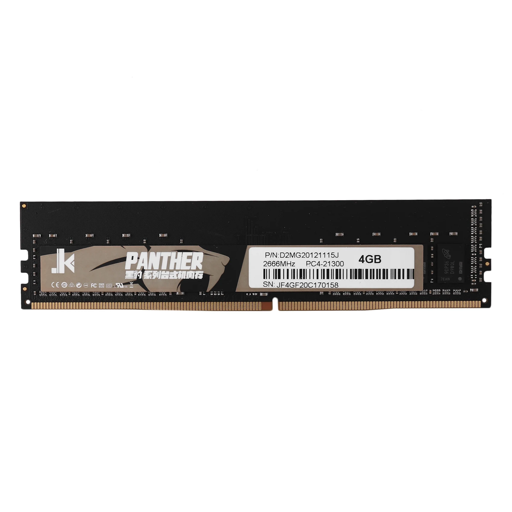 

JK Black Panther Black Panther DDR4 2666MHZ Memory Module, High-Performance Multi-Compatible Memory Module for Desktop(4GB)