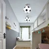 Soccer Ball LED Ceiling Lights 220V E27 Football Bar Club Ceiling Lamp Creative Kids Boy's Bedroom Decoration Light Chandelier 4