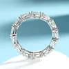 TFGLBU New 3*5mm Pear Cut Moissanite Diamond Eternity Band with Gra Certificate 925 Silver Stackable Wedding Rings for Women 6