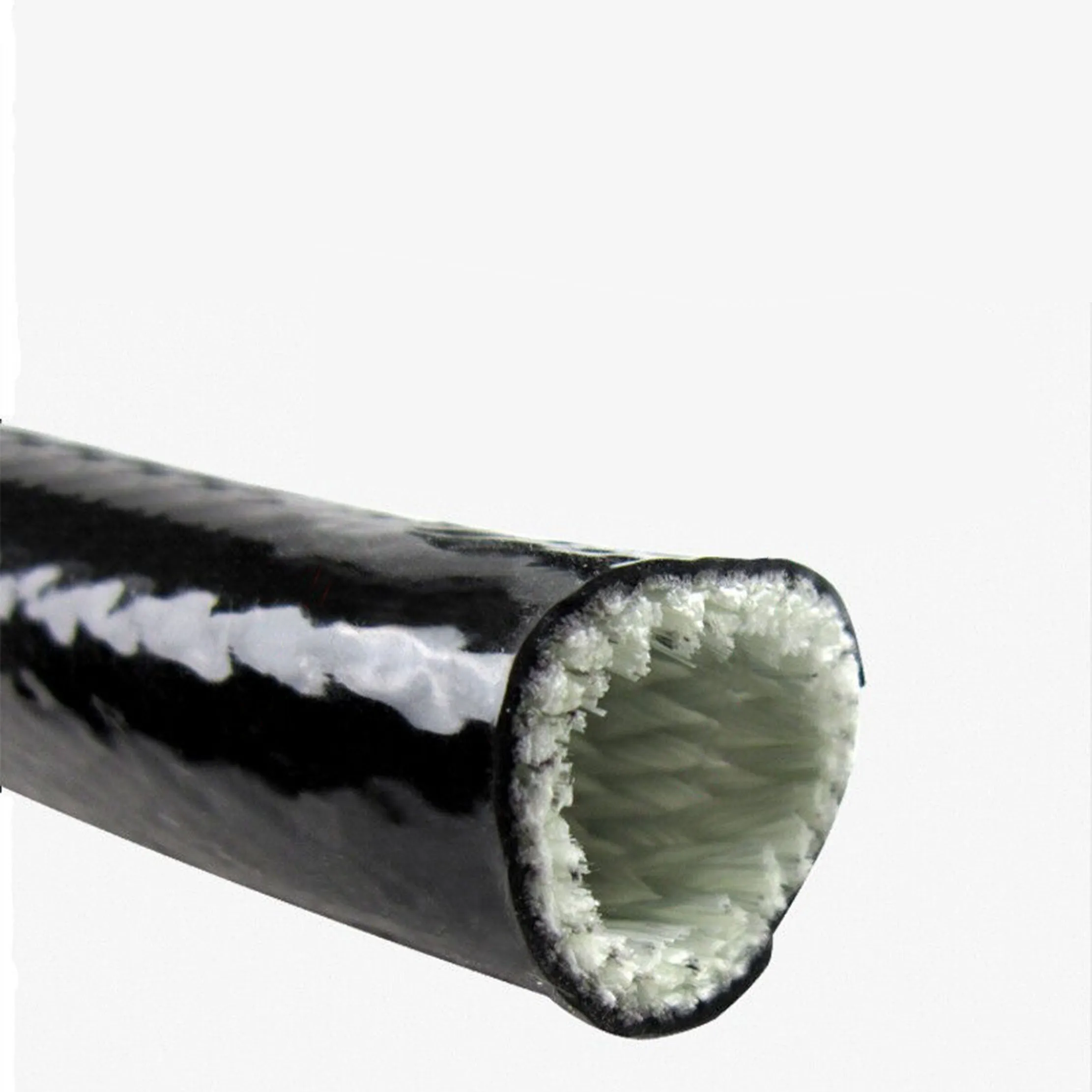 Red/Black High Temperature Resistant Fire Retardant Casing Pipe Silicone Fiberglass Tube Thicken Insulation L：20cm(Sample),fiberglass sleeving