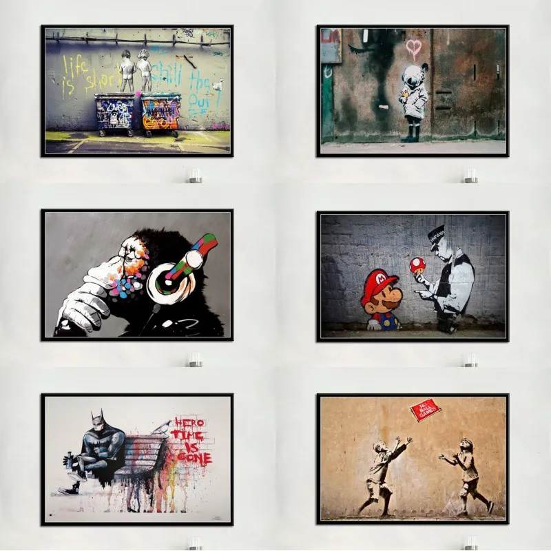 Лидер продаж, граффити, современное искусство, улица Бэнкси, печатный художественный холст, плакат для гостиной, Декор, домашняя Настенная картина