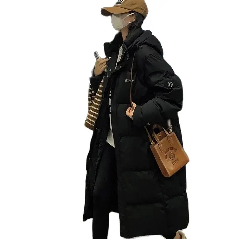 

2023 New Korean Winter Down Cotton Jackets Women's Clothing Oversize Winter Coats Casual Hooded Long Parkas Black Overcoats 110