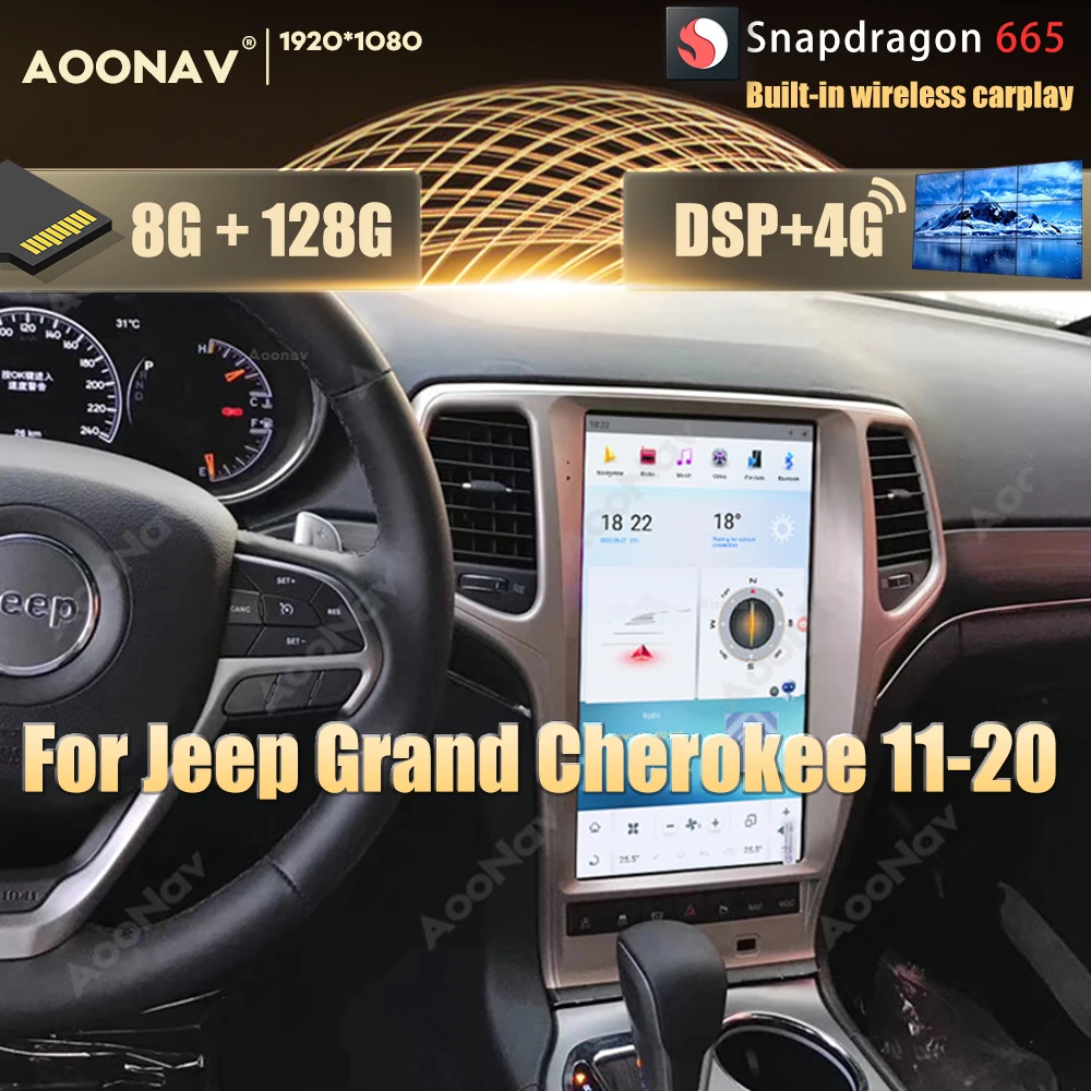 13.6 Inch Snapdragon Android Car Radio For Jeep Grand Cherokee