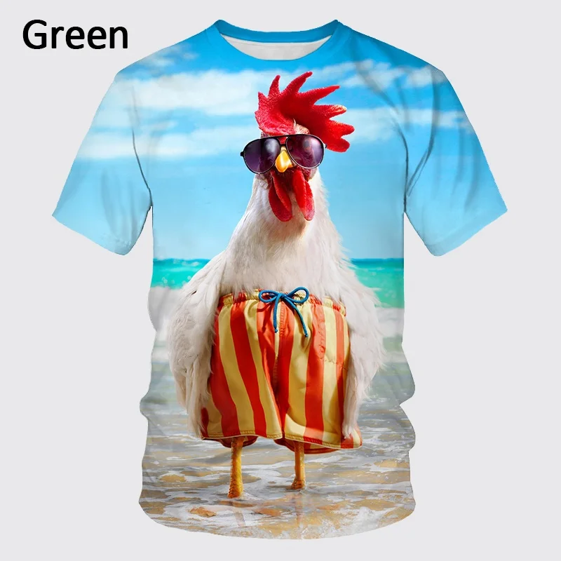 

2023 Men's Best-selling T-shirt Summer Short Top Chicken Graphic 3 Print Animal T-shirt Casual Fashion Oversized T-shirt Clothin