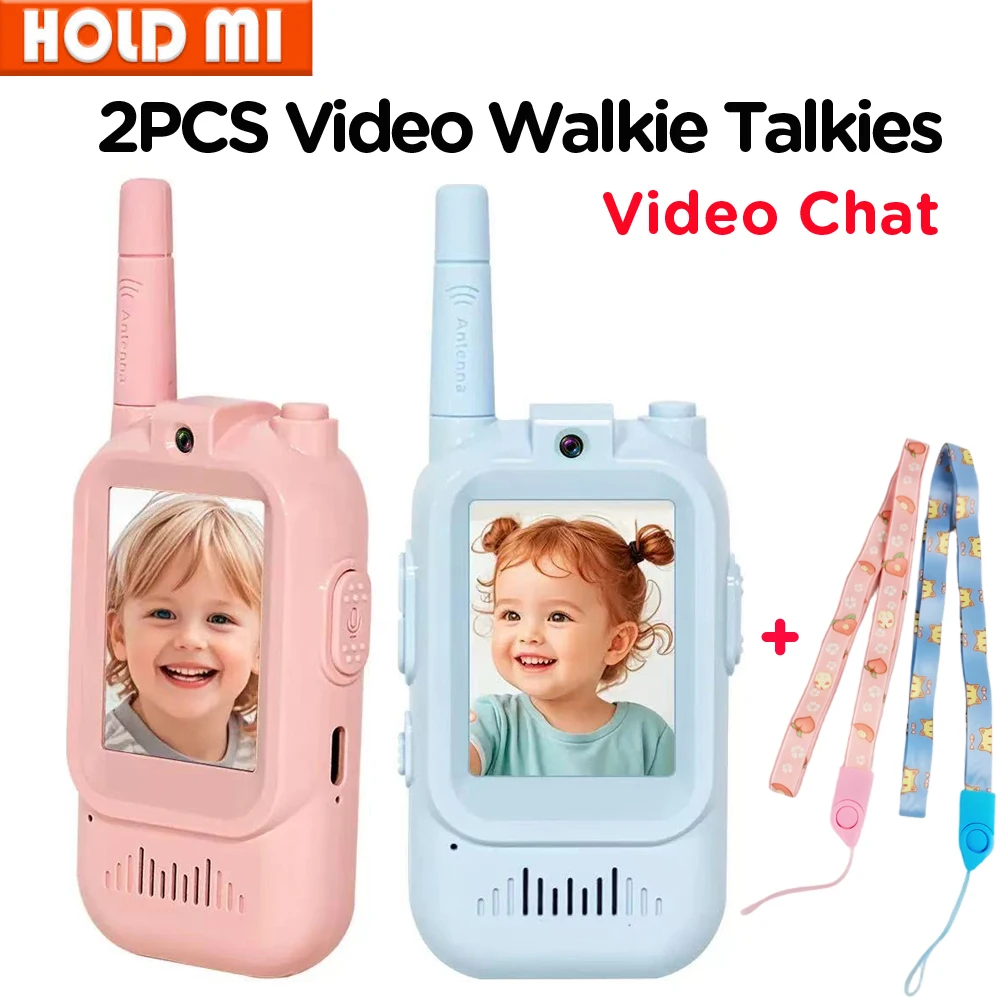 2 PCS Kids Video Walkie Talkie Toy 2" HD Screen USB-C Rechargeable One-Click HD Call Intercom Children Boys Girls Birthday Gifts