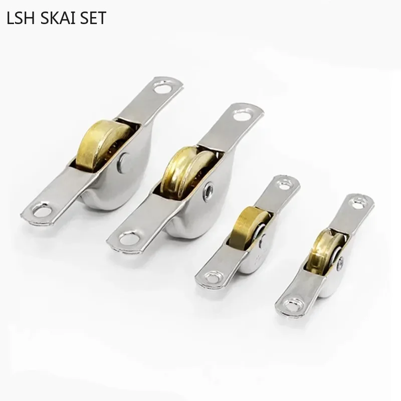 Stainless Steel Sliding Door Roller Wheel Barn Door Window Rollers Flat/concave Groove Mute Pulley Furniture Hardware 2pcs sliding door roller sliding door pulley