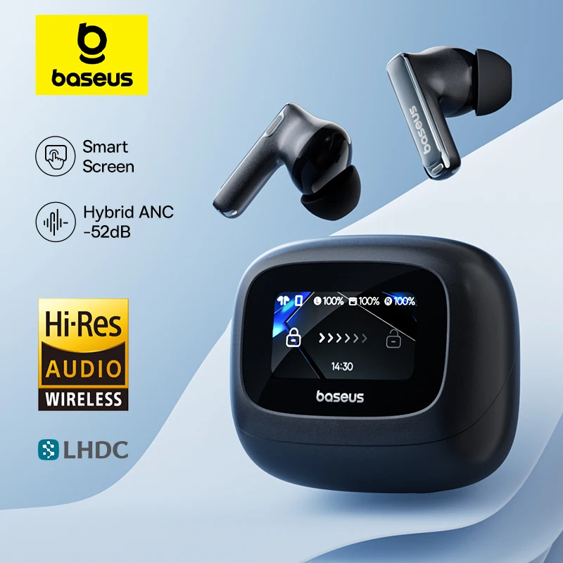 美品 Baseus Bowie M2s Ultra Bluetoothイヤホン Baseus Bowie M2s Ultra Wireless Earphones Smart Screen 52dB Noise