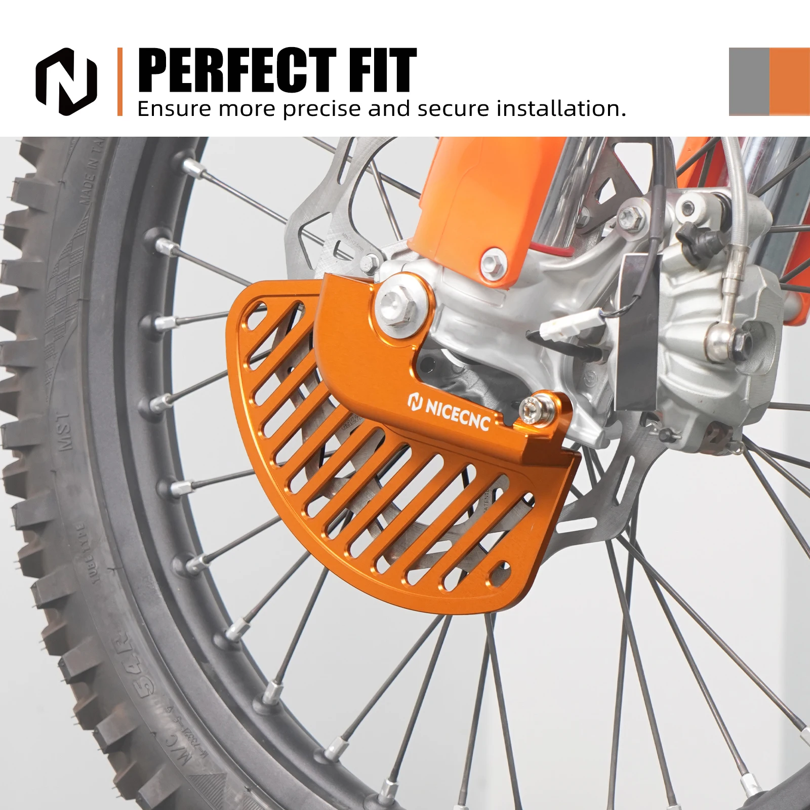 NICECNC Vorderer Bremsscheibenschutz für KTM 300 EXC 2024-2025, 125 SX, 450 SX-F, 350 EXC-F 2016-2025, 450 XCF-W, 500 XCW, 300 XC TPI, 250 SX – Detail 8