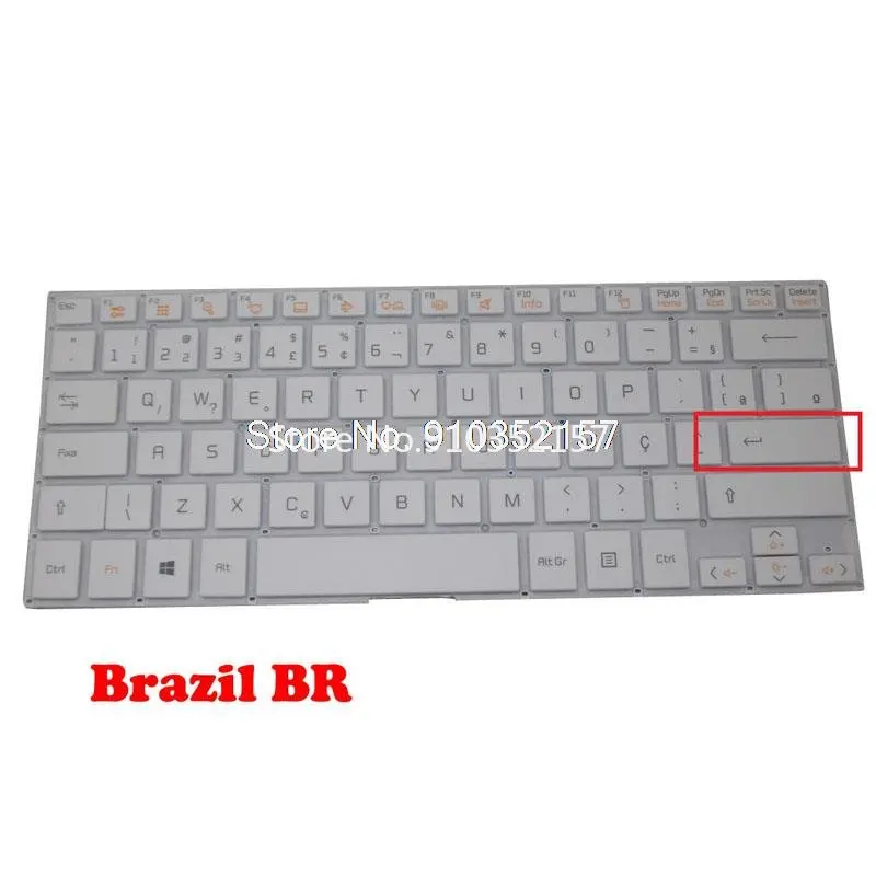 

Клавиатура для ноутбука LG 13U360 AEW73669803 LGM15C26PA-1611 BR Бразилия белый без рамки 13U360-E 13U360-L 13UD360 13UD360-L LG13U36