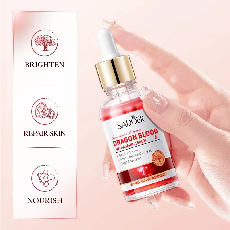 SADOER Ganoderma lucidum Dragon Blood Facial Serum Face Lotion Moisturizing Face Emulsion Oil Refreshing Control Facial Essence