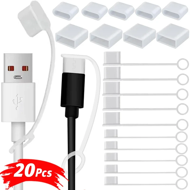Universal Reusable Type-C USB Charging Port Dustproof Protector Cap with Anti-Lost Rope