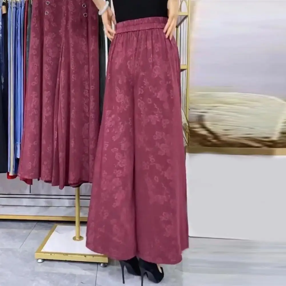 Women Pants Stylish Women's Floral Print Wide Leg Pants with Reinforced Pockets for Streetwear Summer Fashion Casual for A risenke walkie talkie accessories earpiece for sepura stp8000 stp8030 stp8035 stp8038 with reinforced cable noise canceling mic