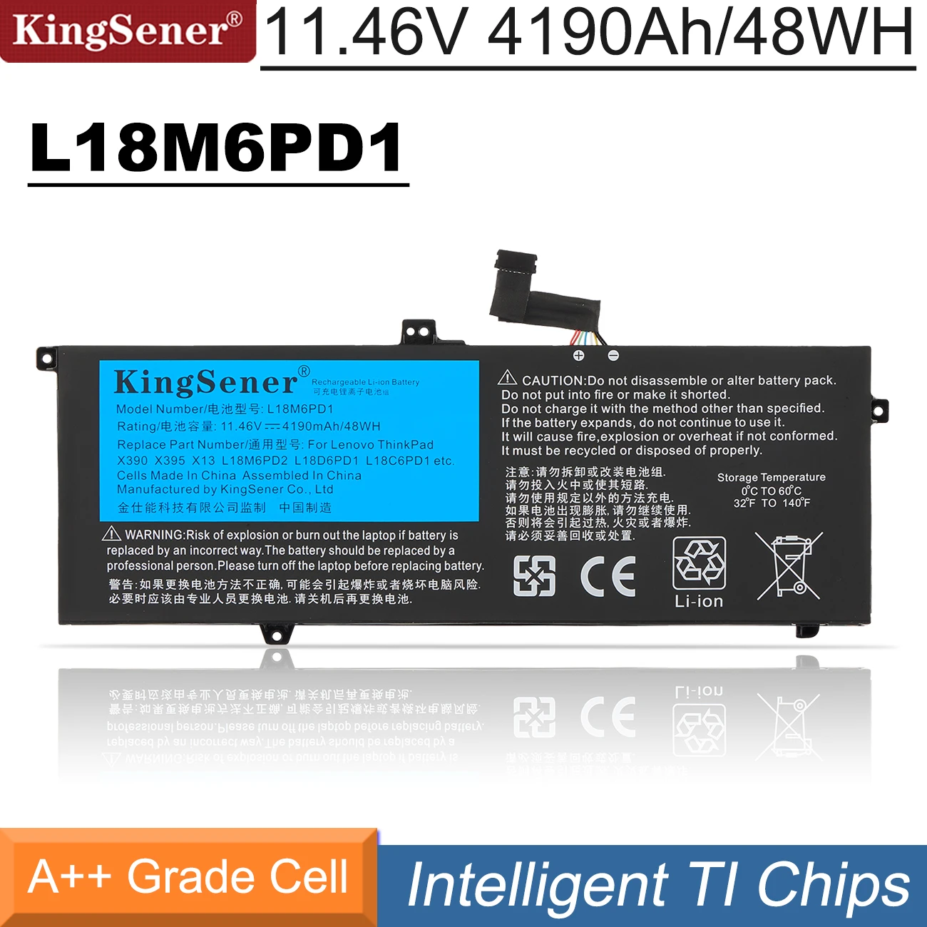 Kingsener-bateria para Lenovo Thinkpad L18m6pd1 X390 X395 X13 L18c6pd1 L18l6pd1 02dl017 Sb10k97655 02dl018 48wh ° Gen