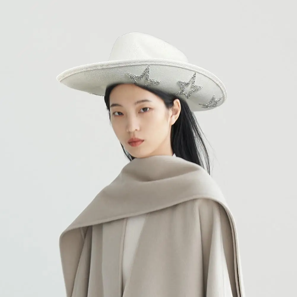 Cowboy Hat Western Style Ladies Retro Five-pointed Visor Accessories Dome Star Party Dick V4C2 cowboy hats