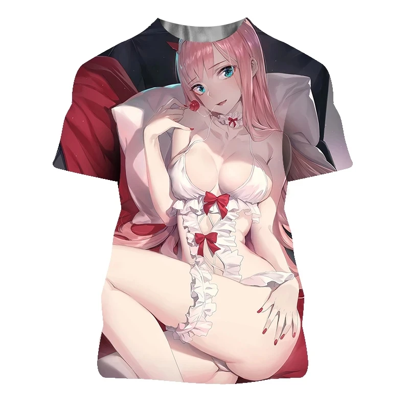 

Fashion New Hot Darling In The Franxx 3D Men Women Fashion T-shirt Hip Hop Sexy Girl Shirt Zero Hentai Camisetas Plus Size Tops