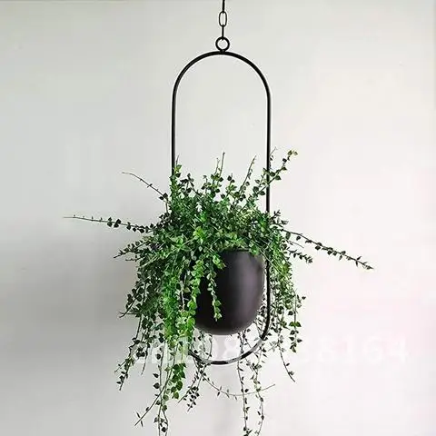 

Iron Flower Pot Hangers Nordic Hanging Planter Chain Wall Hanging Planter Basket Plant Holder for Garden Balcony Home Decoration