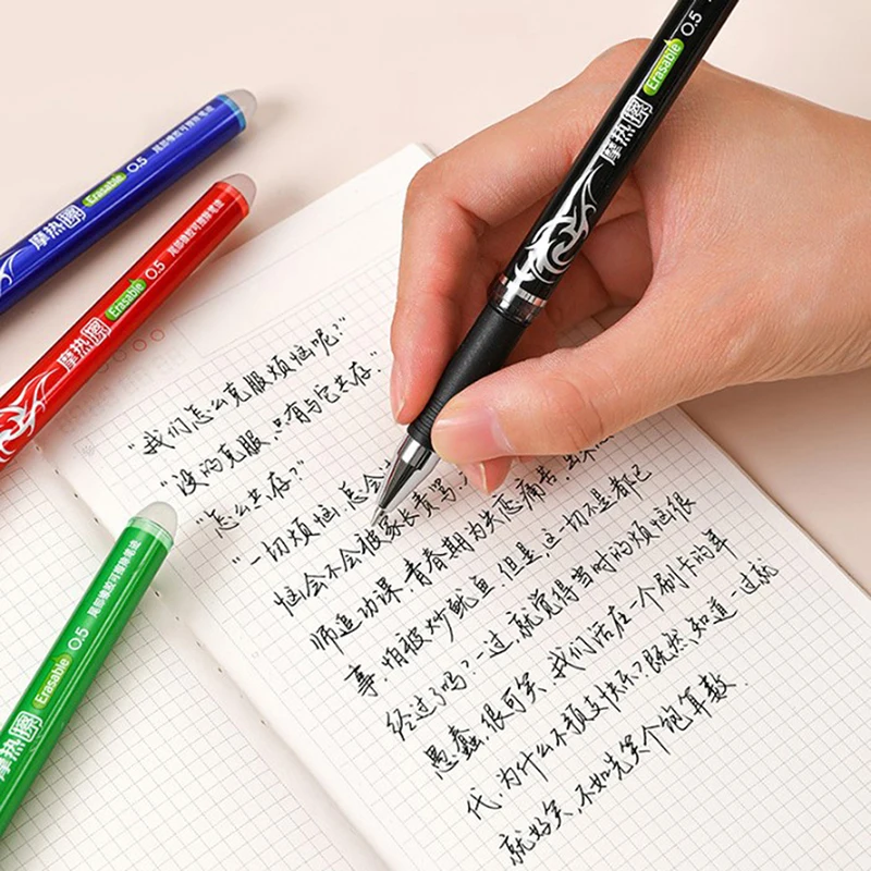 0,5mm Magie Löschbaren Stift Drücken Gel Pen-Set 4 Farben Löschbaren Refill Stange Gel Tinte Schreibwaren Versenkbare Stifte Waschbar griff Stangen