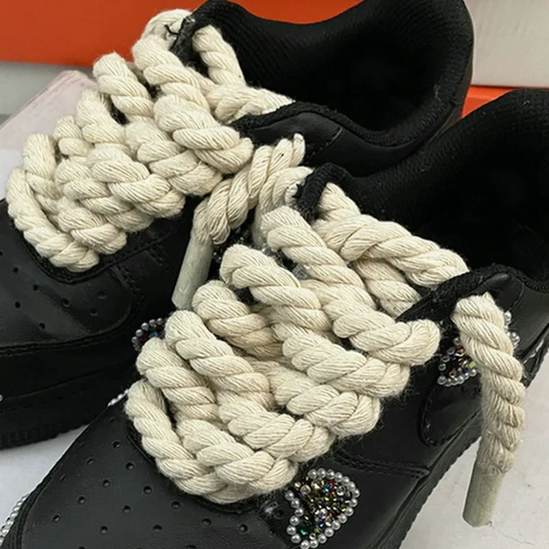 Line Weaving Twisted Rope Shoelaces - true deals club
