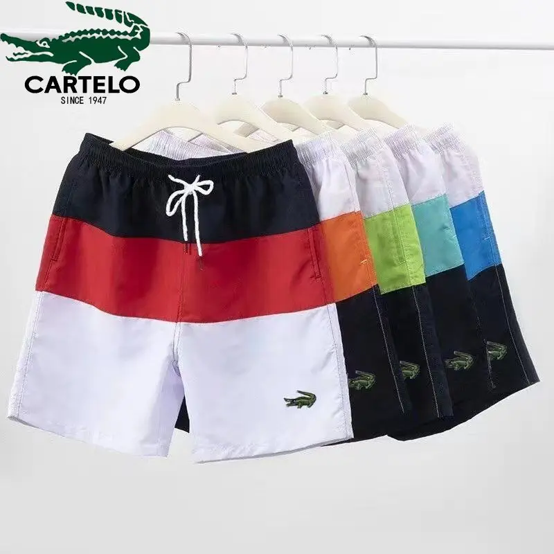 

CARTELO New Summer men's Patchwork Sports Casual Shorts Breathable Quick-Drying Loose Oversized Beach Pants Running Sports Pants