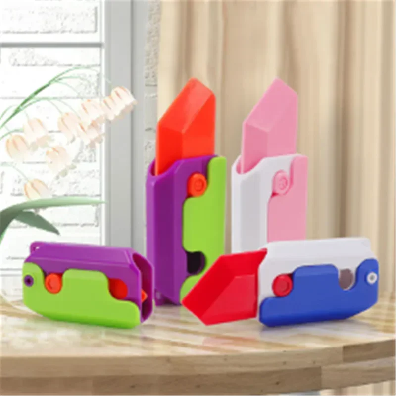 Gravity 3D Printing Decompression Carrot Knife Mini Plastic Knife Fidget Toy