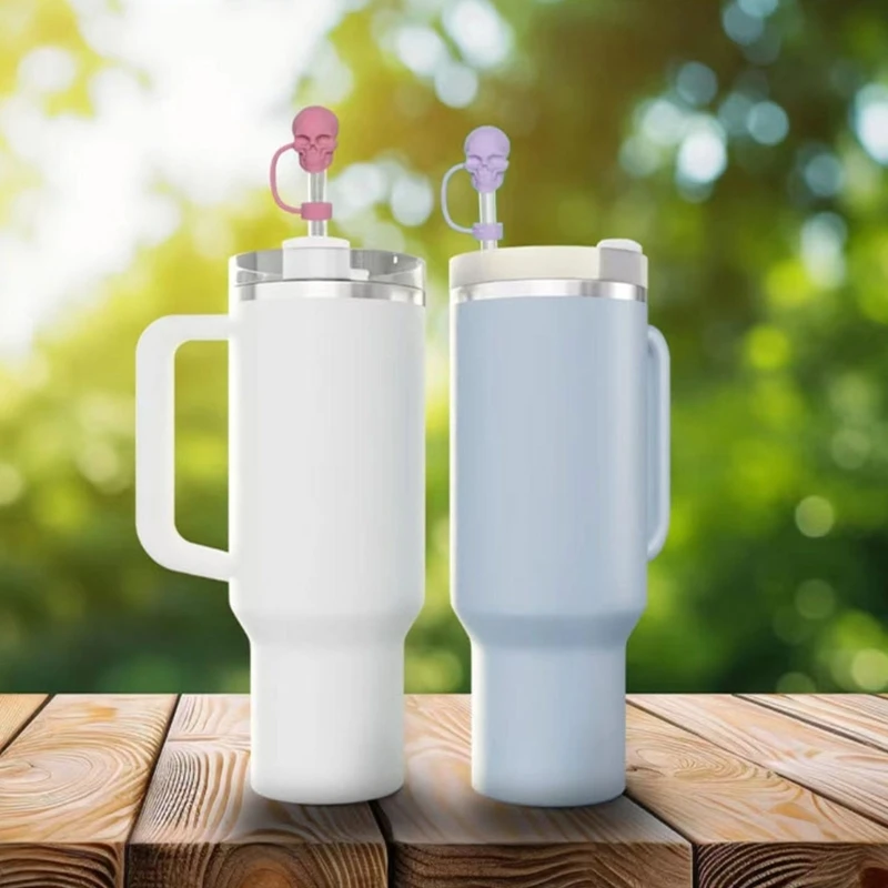 해골 모양의 밀짚 모자 커버 6개 세트 실용적인 밀짚 플러그 세트 뚜껑 보호대