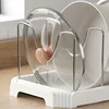 Expandable Pot and Pan Organizer Rack Stainless Steel Pot Lids Organizer Kitchen Pan Organizer for Cabinet Cookware Dish Rack 5
