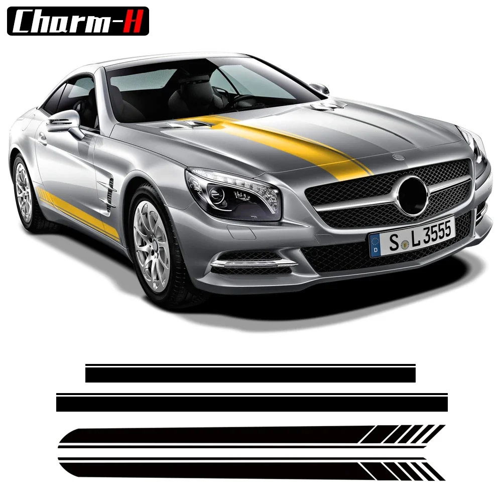 Edition 1 Styling Stripes Car Door Side Skirt Sticker Bonnet Decalcomania Posteriore Per Mercedes Benz Sl Class R230 R231 Sl500 Sl350 Amg