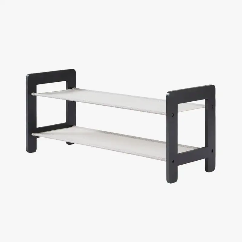 

2 Tier Wood with Fabric Shelves