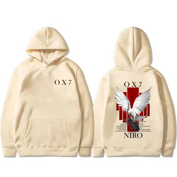 2025 العصرية المطبوعة Niro OX7 ألبوم نمط هوديي ، للجنسين الهيب هوب موضة البوب الموسيقى خمر البلوز للرجال الرياضة عادية 4