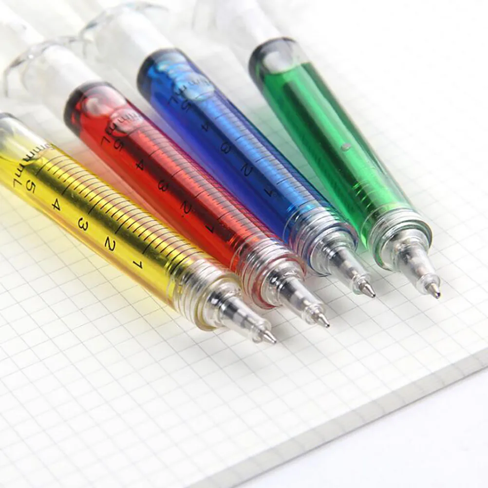 

4PCS/lot Liquid Novelty Syringe Ballpoint Pen Syringe Ballpoint Pen Child Gift