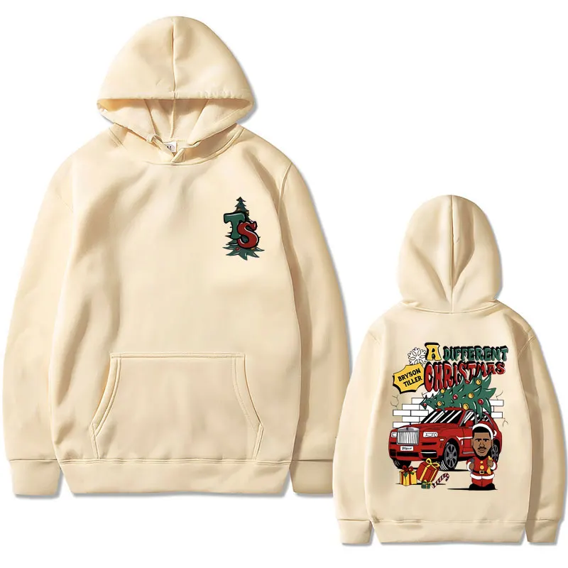 Rapper Bryson Tiller A Different Christmas Graphic Hoodie Men Women Hip Hop Fashion Oversized Sweatshirt Male Funny Meme Hoodies