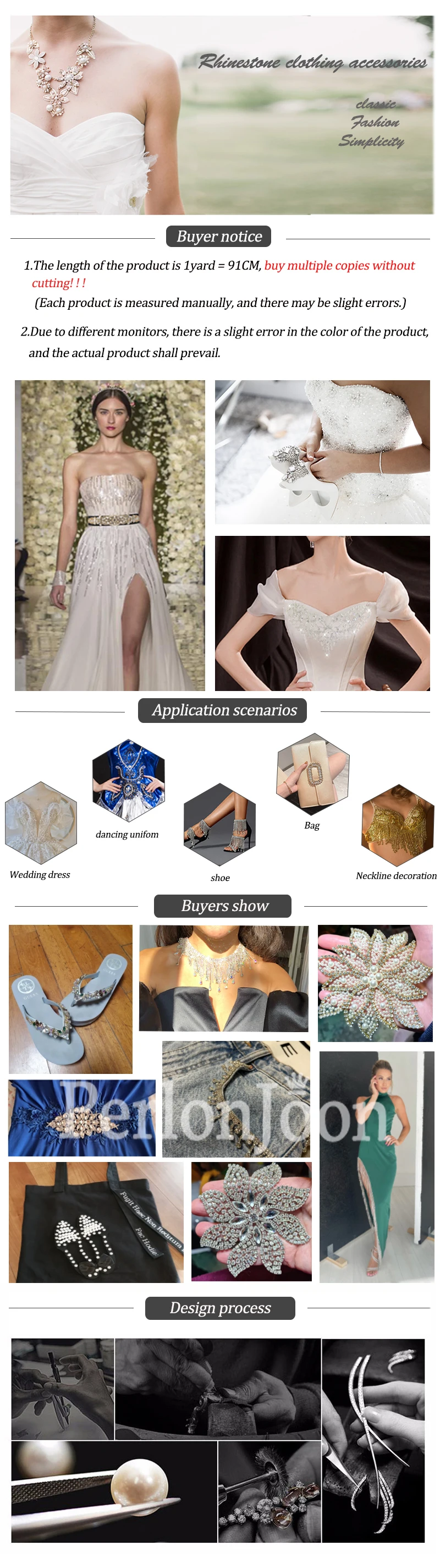 Blume Form Anordnung Silber Glas Strass Trim AB Kristall Kette Hochzeit Kleid Schuhe Dekoration Zubehör ML162 – Detail 17