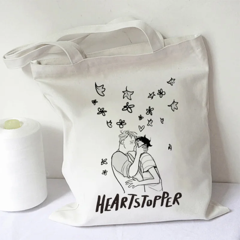 

Heartstopper Handbags for Women Shoulder Bags Female Soft Environmental Storage Reusable Girls Small And Large Shopper Totes Bag