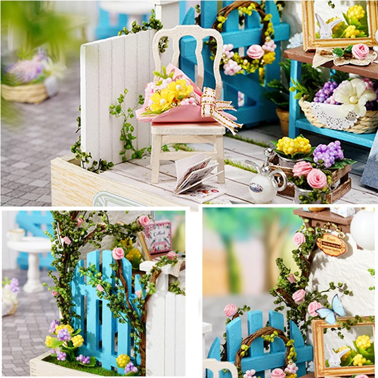 DIY Wooden Miniature Doll House Model Building Kits Small House Toy With Furniture For Birthday Gift Wooden Crafts Dollhouse