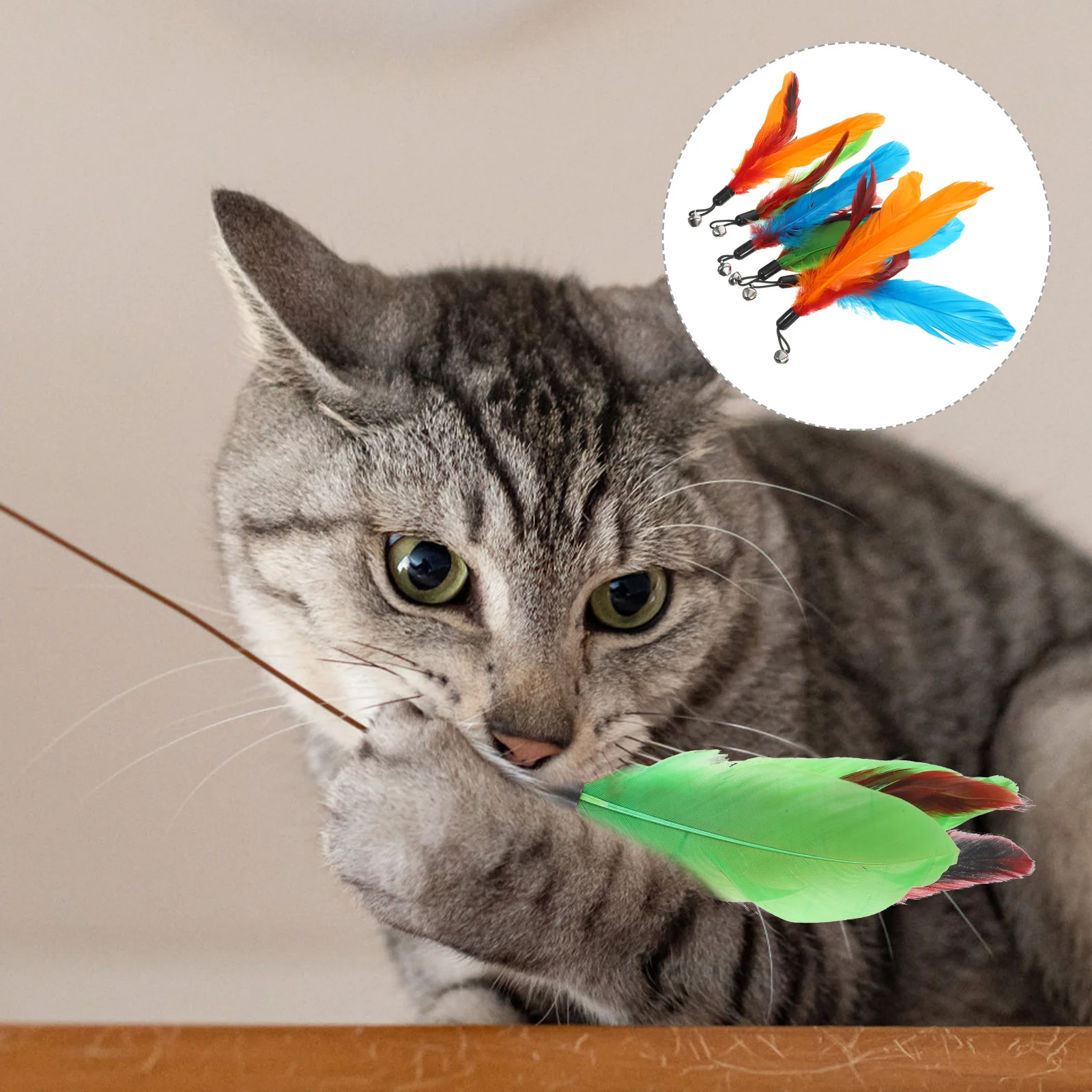 

6pcs Cat Wand Replace Plume Refill Cat Wand Replacement Plume Cat Plume Refills for Cat Wand