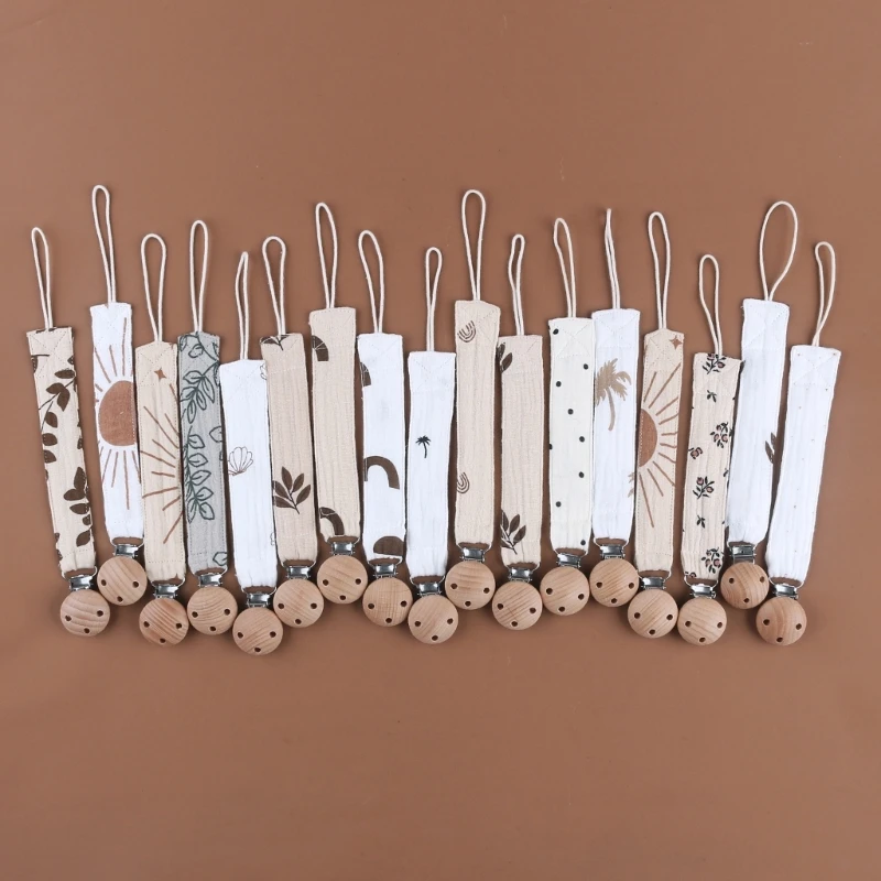 Pacifier accessories Baby pacifier print cotton rope dummy chain anti-drop nipple holder teether toy pendant soother clip