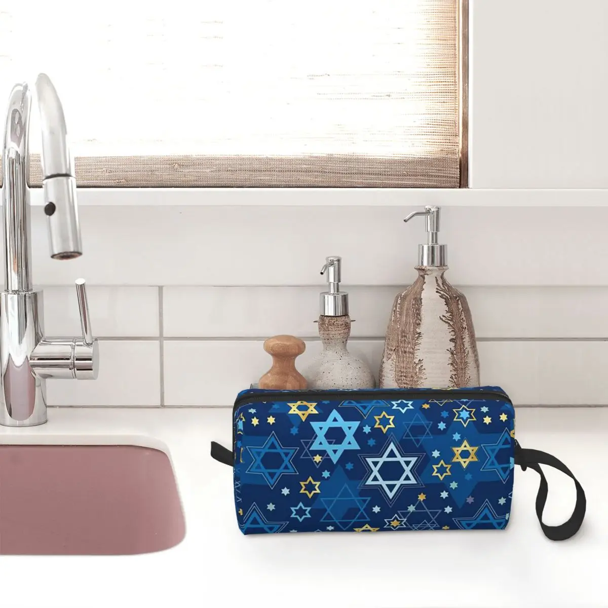 데이비드의 별 프린트 어린이용 연필 케이스 펜 박스 연필 가방 문구 용품 여성용 화장품 가방