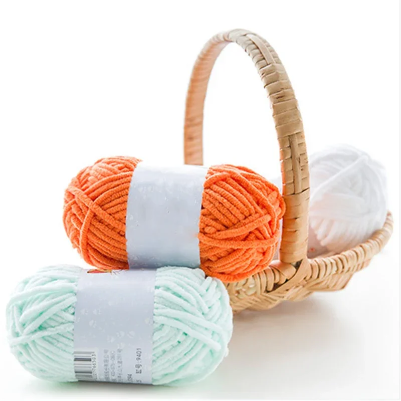 3pcsX50g Soft Chenille Yarn Thick Velvet Yarn DIY Knitting Yarn Handmade Line Scarf Hat 6
