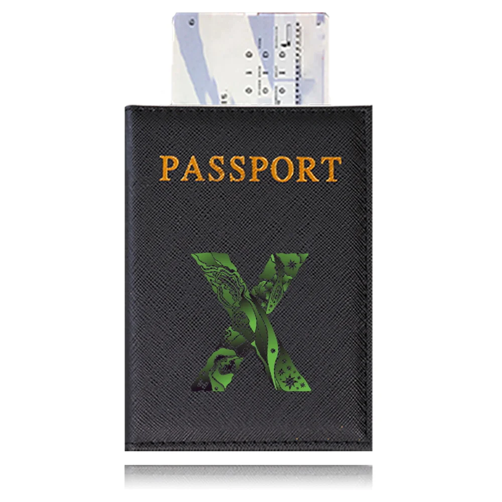 Waterproof Black Leather Passport Holder with Customizable Engraving