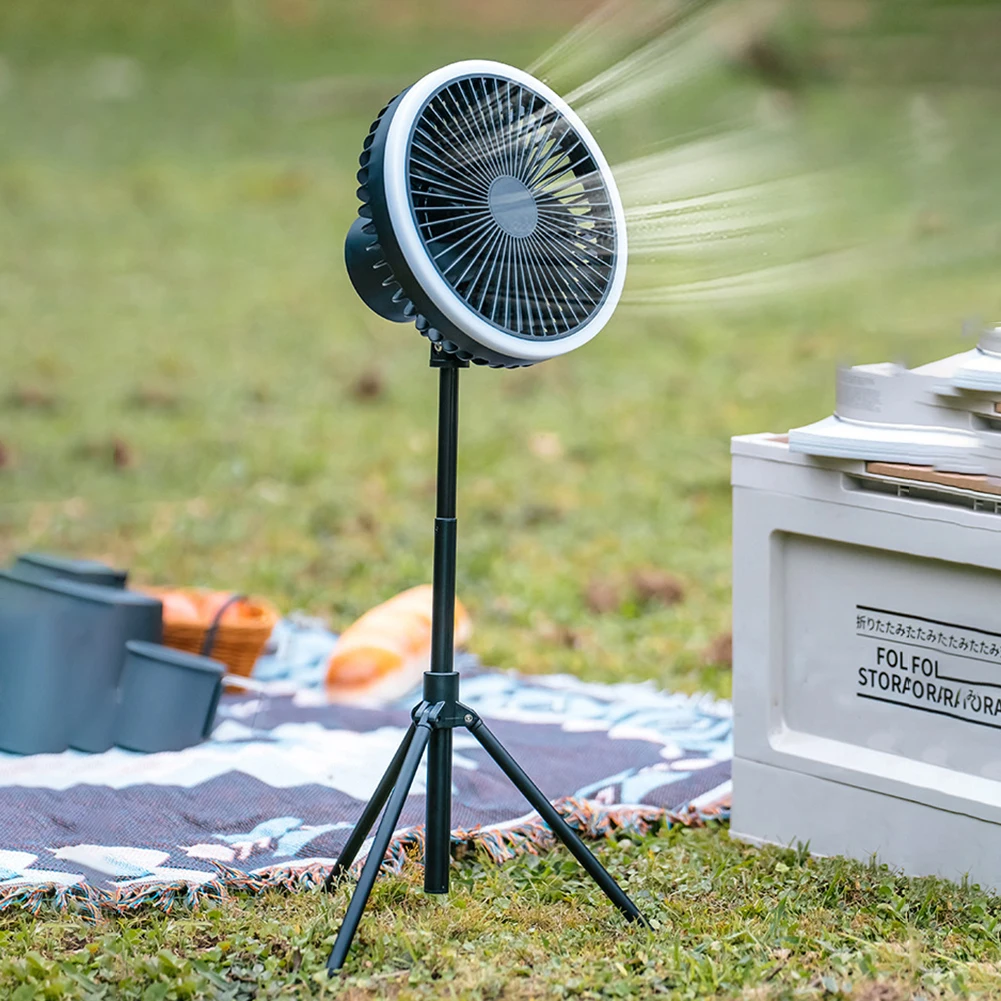 10000mAh Camping Electric Fan USB Rechargeable Portable Fan Wireless Ceiling  fan Air Cooler with 7 Color LED Lighting Mini Fan - AliExpress