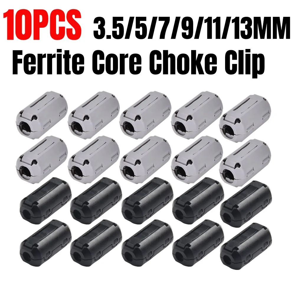 10Pcs TDK Ferrite Core Choke Clip Noise Suppressor Filter Ring Cable Clamp RFI EMI For Audio/Video Cables Power Cord