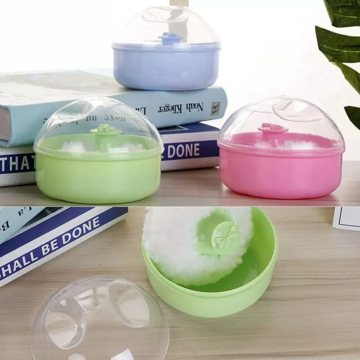 

1pc Simple Puff Box Soft Plush Powder Puff Hair Salon Powder Puff Box Beauty Makeup Tool Puff Sponge Box Puff Case