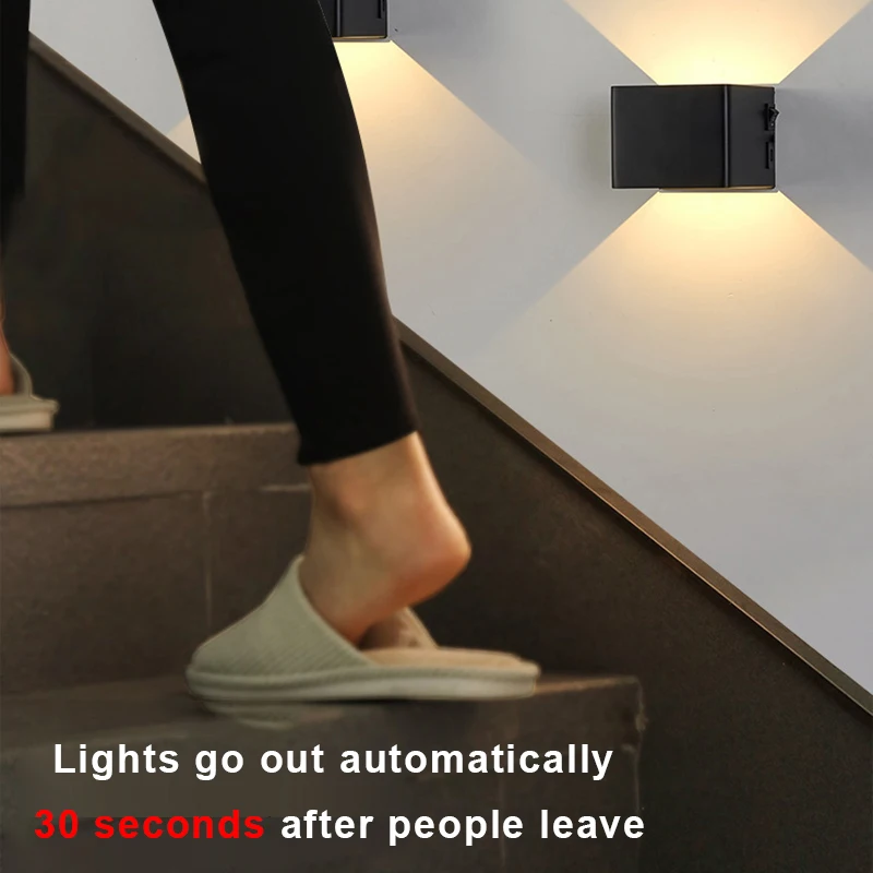 Rechargeable Wall Lamp USB Charging LED Night Light Wall Light Human Motion Sensor Magnetic Rotary Sconce Inddor Lighting