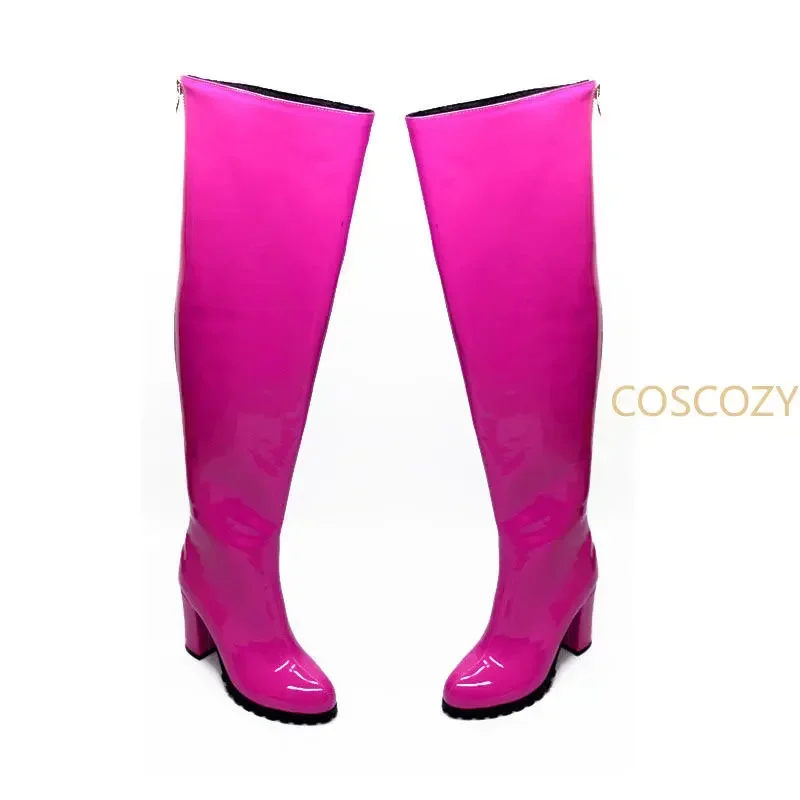 Ai Hoshino Cosplay Shoes Oshi No Ko Hoshino Ai Rose Pink Boots Shoes Women Girls Pink PU Leather Boots cosplay shoes