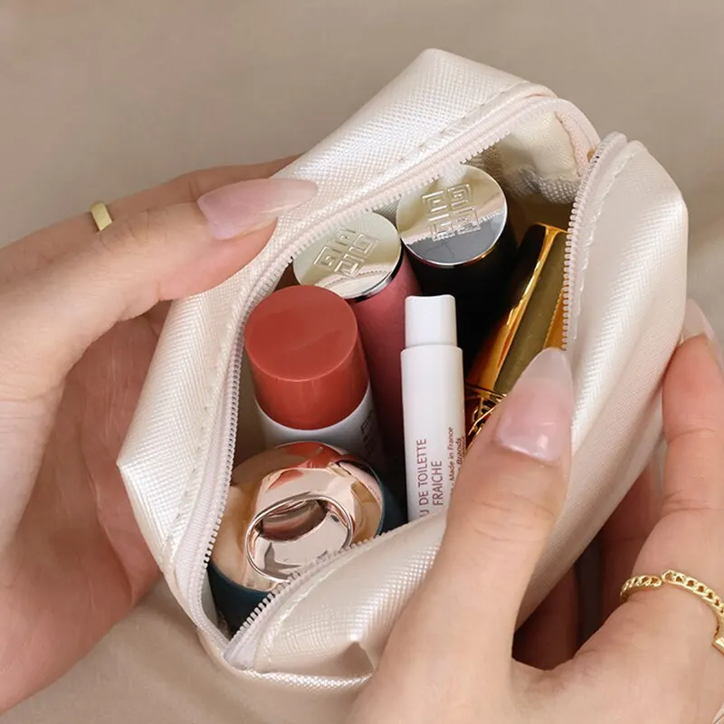 Cosmetic Bag Mini Makeup Bag for Purse PU Waterproof Toiletry Traveling Lipstick Pouch