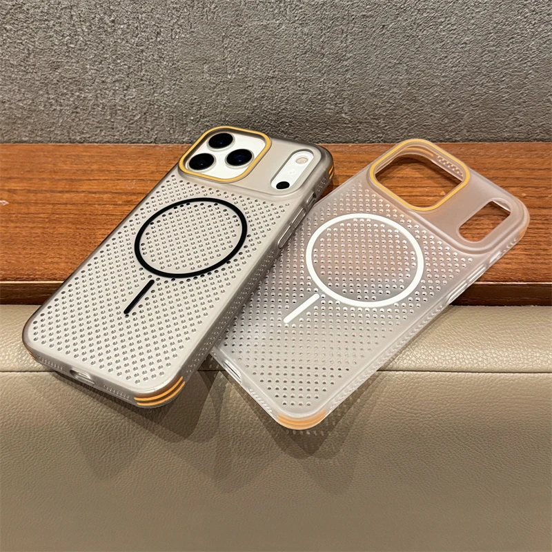 Ultra-Thin Breathable Cooling Mesh Magnetic Case with Matte Clear Hard PC Cover
