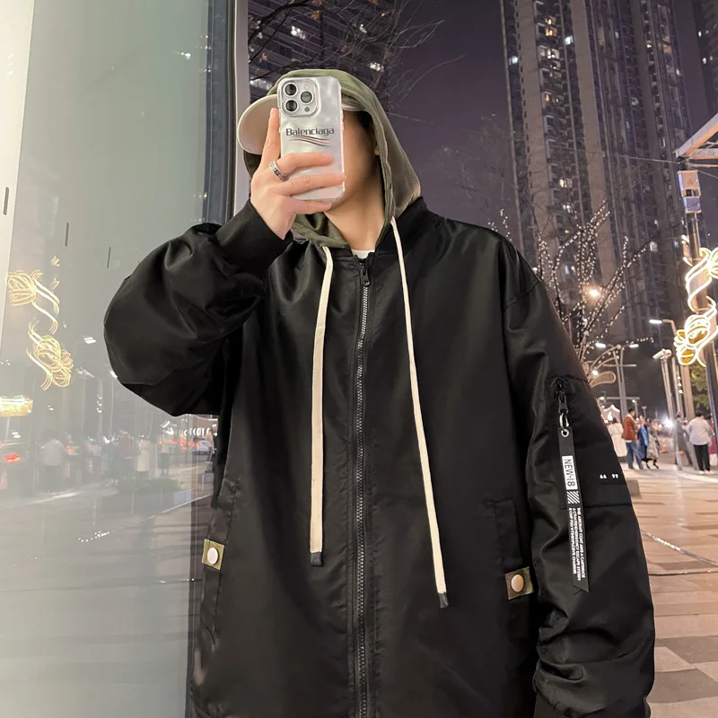 8XL Jacket Men's Fake Two-piece Large Size Casual Jacket Spring Trendy All-match Casual Couple's Oversize