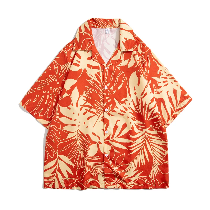 Casual Short Sleeved Shirt Summer men's floral shirt designed in Hawaiian beach style short sleeved casual shirt ice silk quick drying loose top
