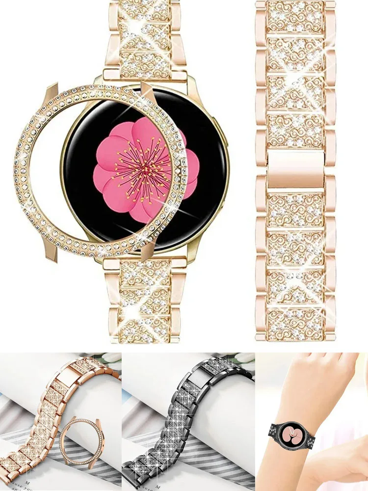 Elegant Stainless Steel Diamond Bracelet and Protective Bumper Case
