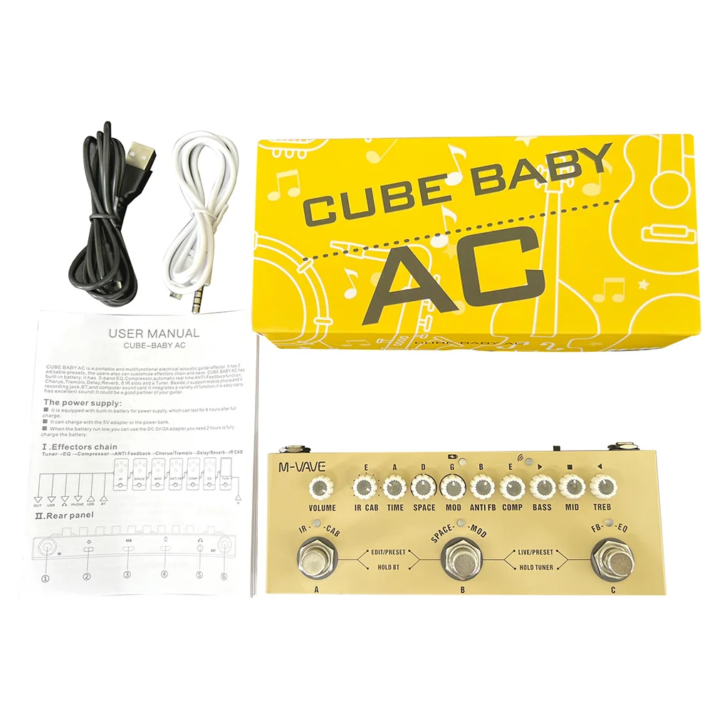 CUVAVE Cube Baby Delay Multi Effects Pedal Processsor Mixers Guitar Effect Pedal Phaser Reverb for electric acoustic guitar guitar effects processors